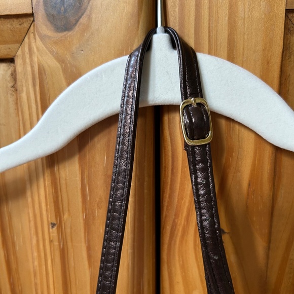 Jessica McClintock Purse Metallic Brown Small Bag Cross Body - Picture 6 of 10